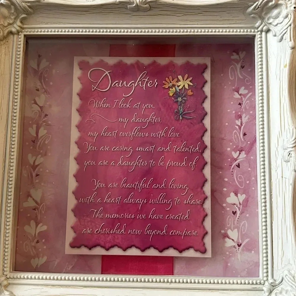 White Daughter Shadowbox Decorative Gift Decor Beautiful